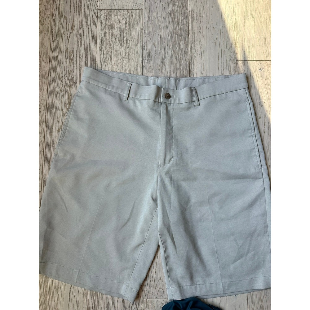Walter Hagen Essentials Mens Khaki Golf Shorts Tan Flat Front Size 34